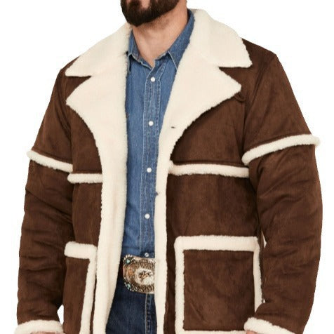 Herren elegante Outdoor-Jacke mit luxuriösem Lammfell-Futter Echoarchiv