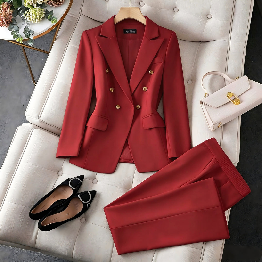 Damen Modischer Doppelreiher Blazer mit eleganten Details Echo Archiv