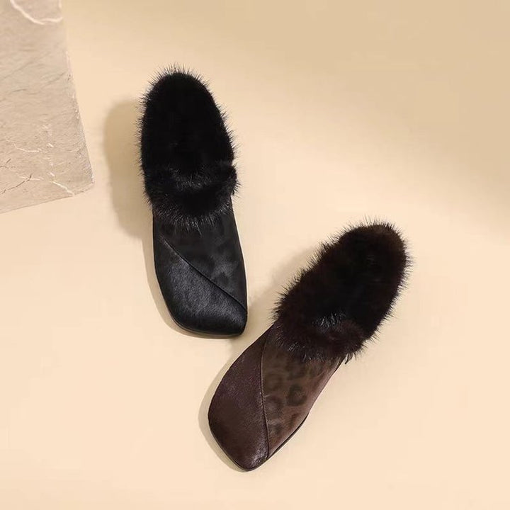 Damen Elegante Mokassins mit Fellbesatz Echo Archiv