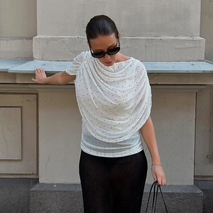 Damen Elegantes Drapiertes Oberteil mit edlen Akzenten Echo Archiv