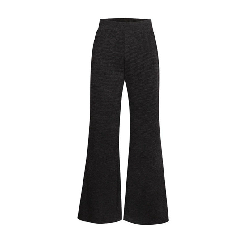 Damen Weite Flared Strickhose mit hohem Bund und ausgestelltem Bein Echoarchiv