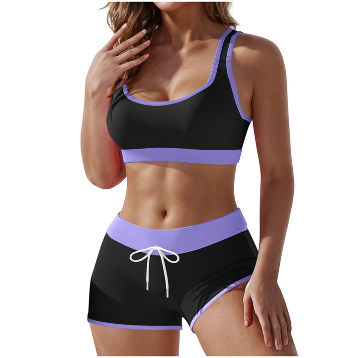 Damen nan stützendes Sportbustier mit breitem Unterbrustband und taillenhohen Trainingsshorts Echo Archiv