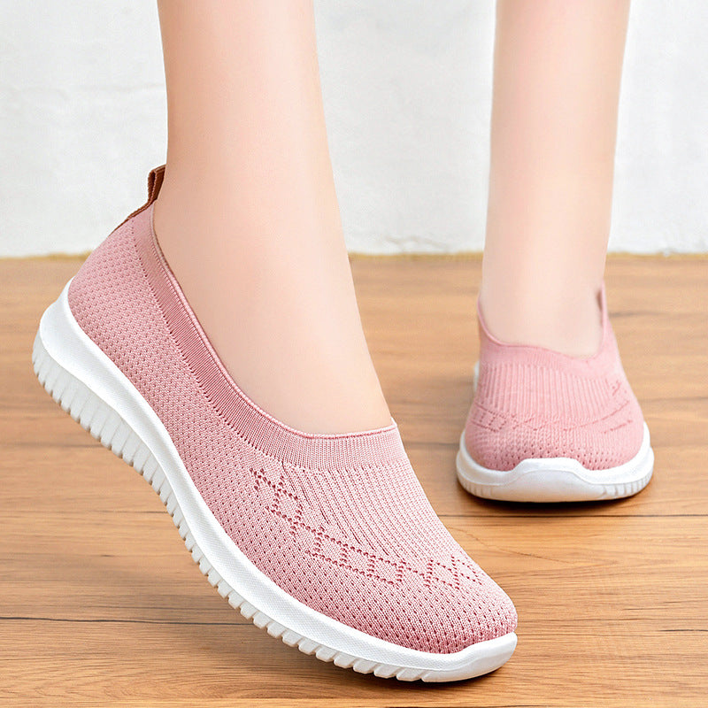 Damen nan nahtloser Strick-Ballerina-Slip mit sockenähnlichem Schaft, elastischem Einstieg und dämpfender Leichtlaufsohle Echo Archiv