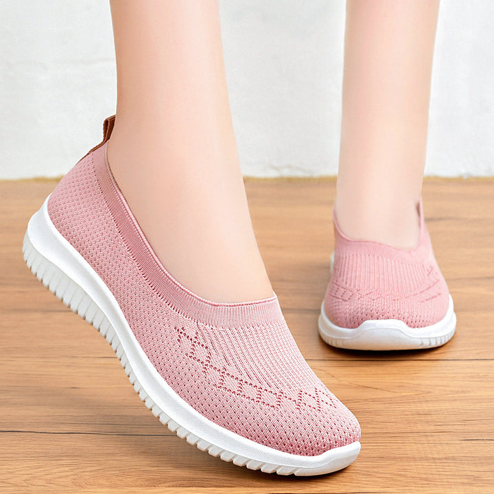 Damen nan nahtloser Strick-Ballerina-Slip mit sockenähnlichem Schaft, elastischem Einstieg und dämpfender Leichtlaufsohle Echo Archiv