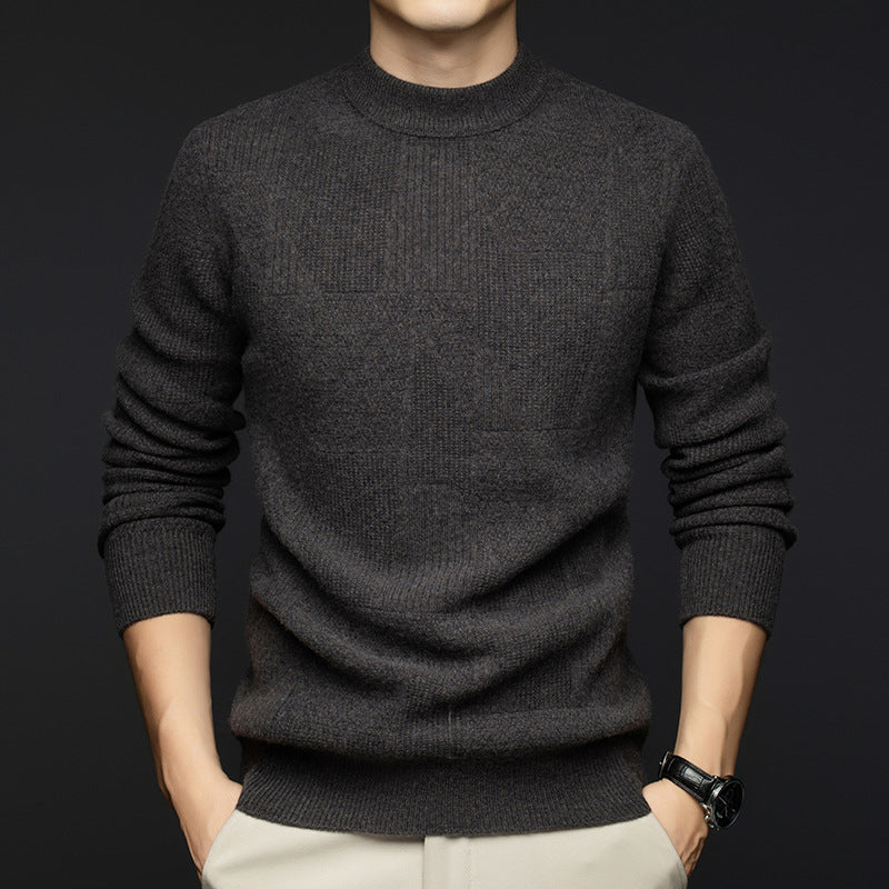 Herren feiner Rundhals-Strickpullover aus hochwertiger Wolle Echoarchiv