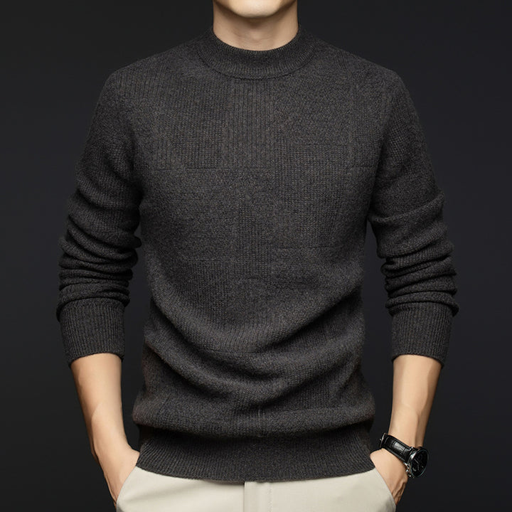 Herren feiner Rundhals-Strickpullover aus hochwertiger Wolle Echoarchiv