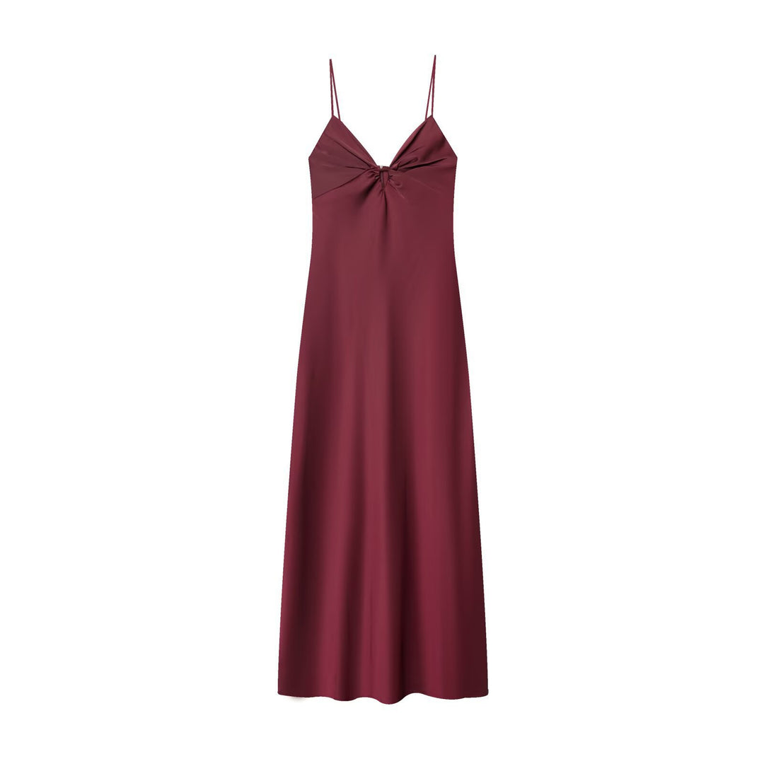 Damen Maxikleid mit elegantem Wasserfallausschnitt und zarter Drapierung Echo Archiv