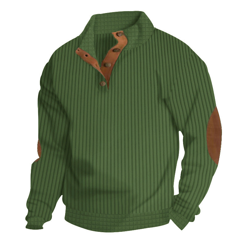 Herren angenehmer und modischer Pullover mit Lederdetails Echoarchiv
