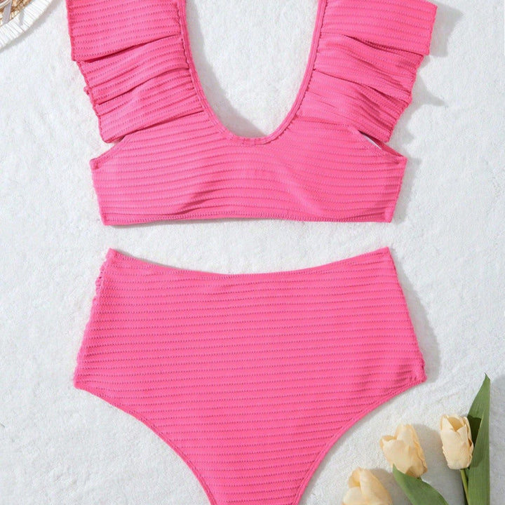 Damen Hochgeschnittener Bikini mit Rüschendetails Echo Archiv