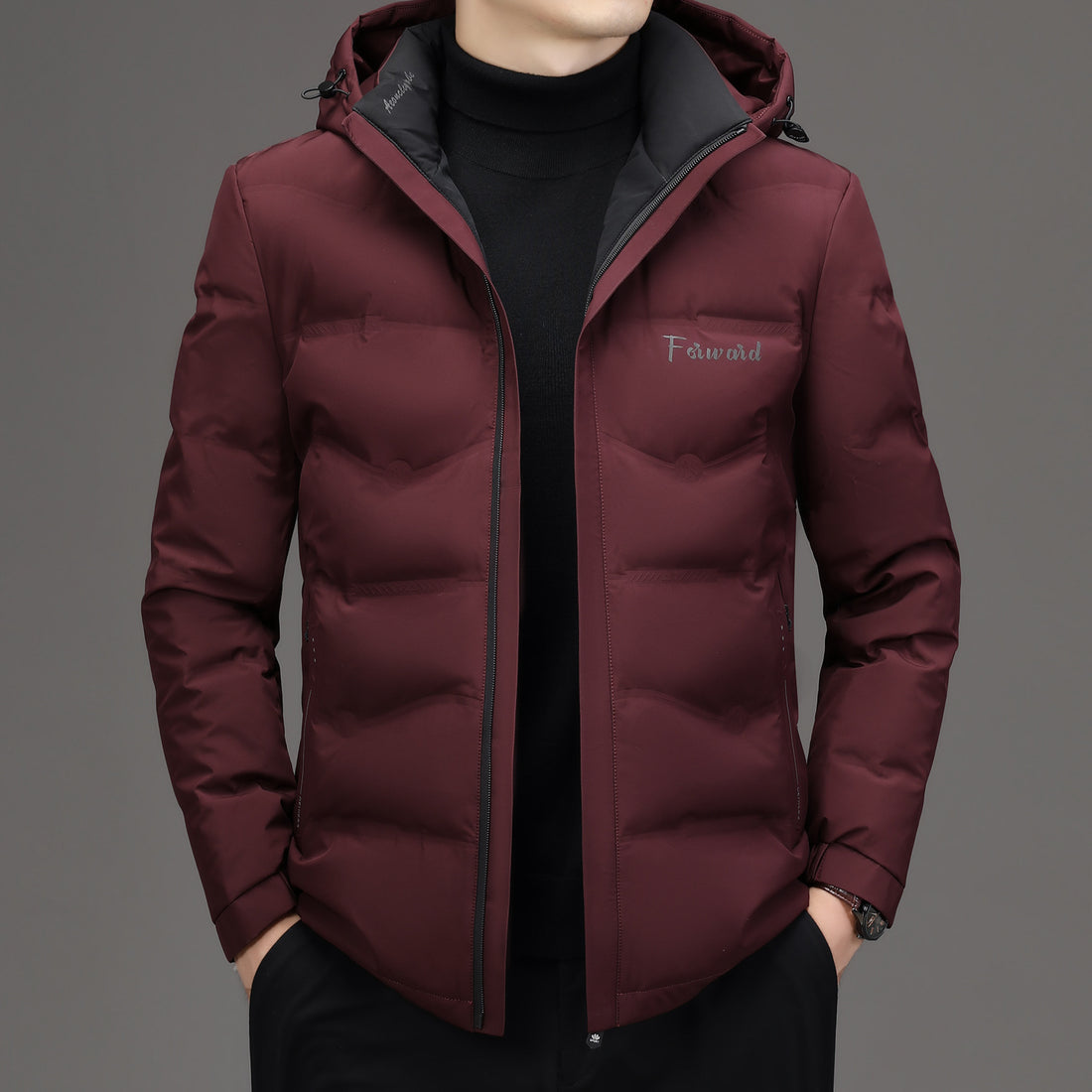 Herren Steppjacke mit Kapuze und schlanker Thermofütterung – Marzano