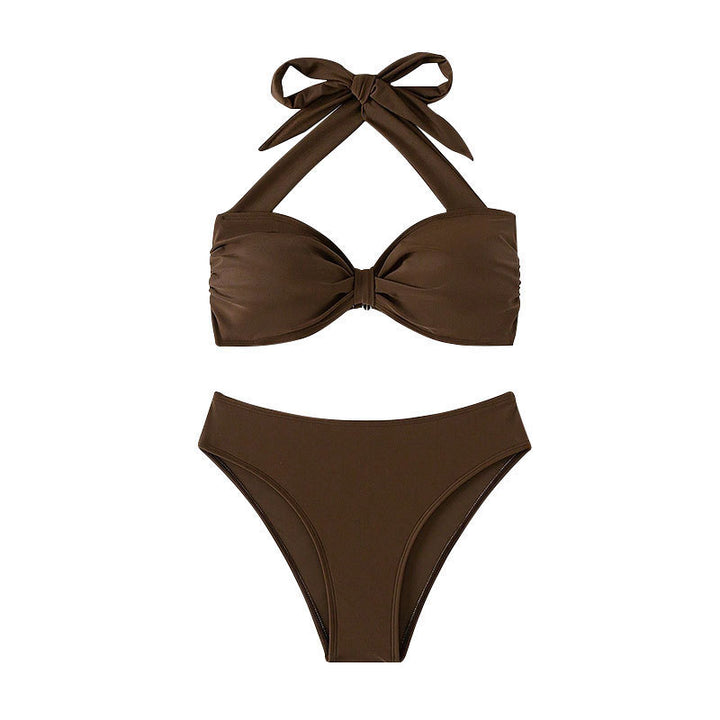Damen Bikini-Set mit elegantem Knoten-Design und hoch geschnittenem Slip Echo Archiv