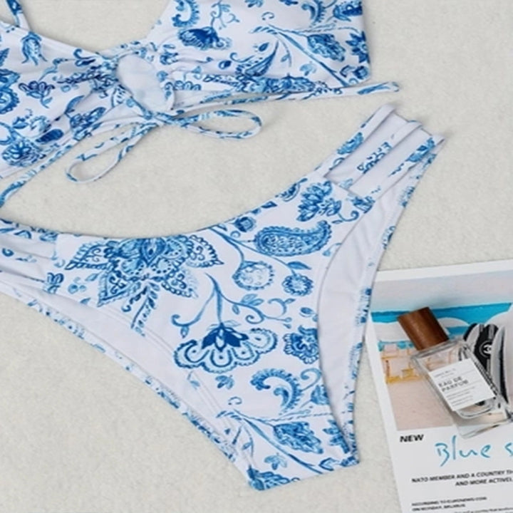 Damen Bikini-Set mit floralem Design und verstellbarem Bindeband Echo Archiv