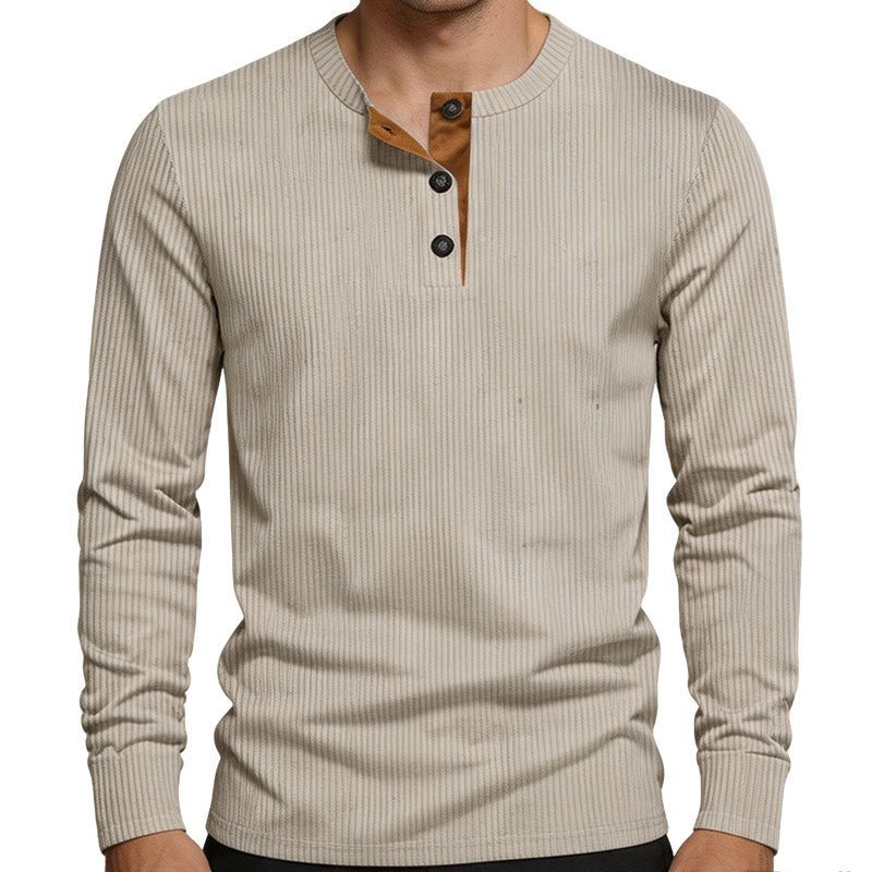 Herren Thermo-Ripp-Langarm-Henleyshirt mit Knopfleiste Echoarchiv