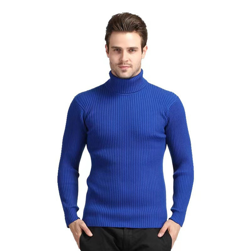 Herren nan Rippstrick Rollkragenpullover figurnaher elastischer Feinstrick Echo Archiv