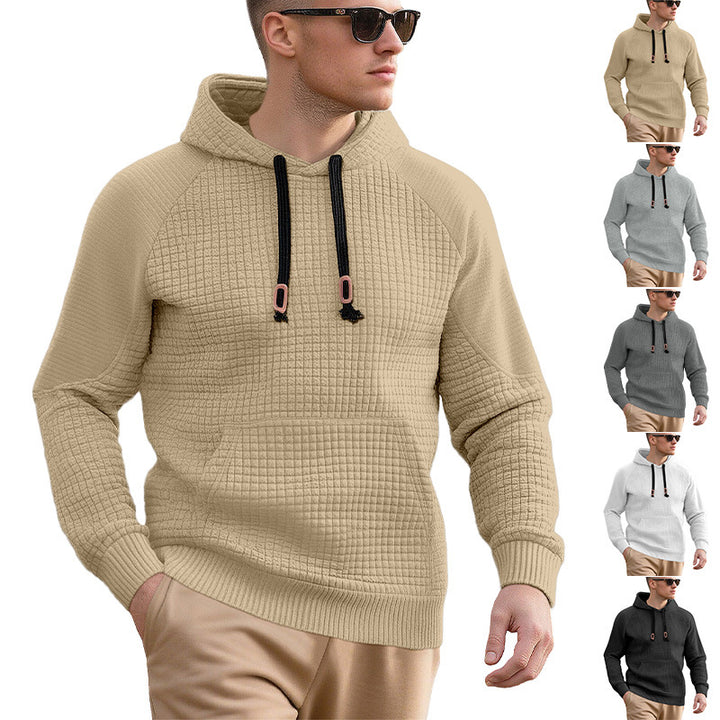 Herren sportlicher Kapuzenpullover mit innovativem Strukturdesign und praktischen Kordelzügen Echoarchiv
