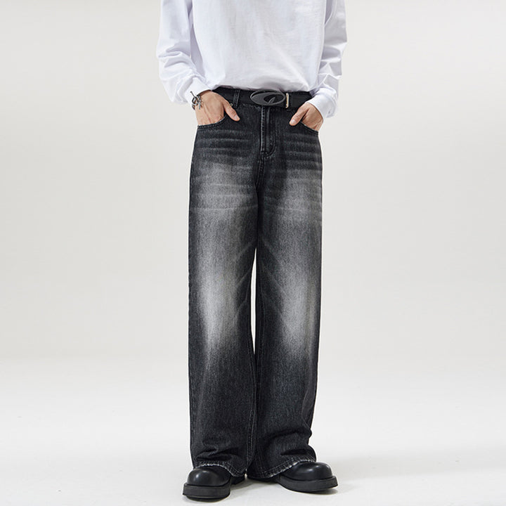 Herren Weite Vintage-Denim-Jeans mit ausgeprägtem Fade und geradem Bein Echo Archiv