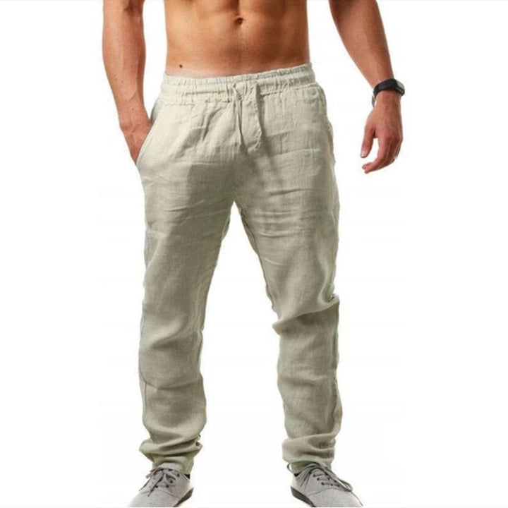 Herren nan leichte Leinenhose mit elastischem Bund tapered Schnitt Echo Archiv
