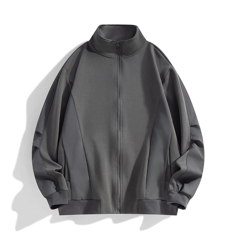 Herren Boxy-Performance-Zipjacke mit hohem Stehkragen, Paneelnähten & windabweisender Struktur Echoarchiv