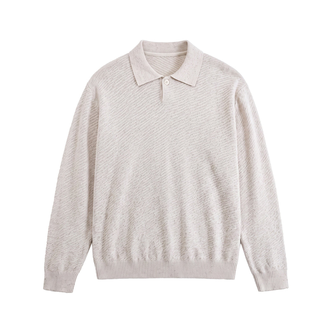 Herren Strick-Poloshirt mit strukturiertem Garn und relaxed Fit Echoarchiv