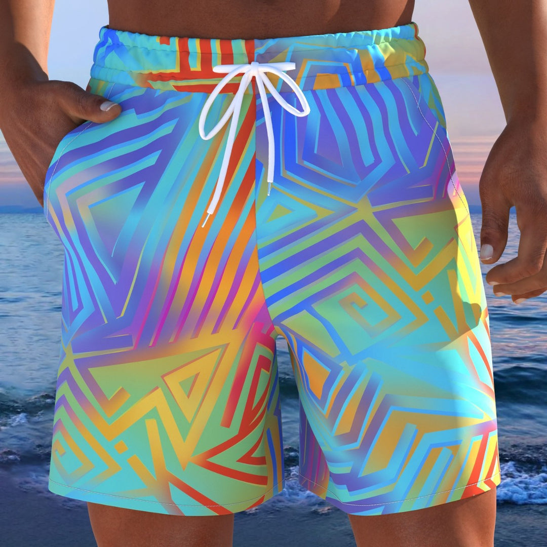 Herren Badeshorts mit animalischem Muster und elastischem Bund Echo Archiv