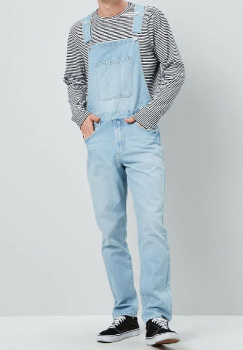 Herren Denim Latzhose im Vintage-Stil mit regulierbaren Trägern und praktischen Taschen Echoarchiv