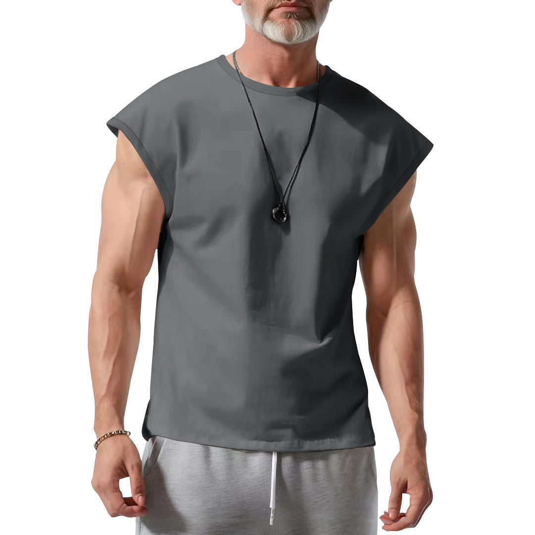 Herren schickes ärmelloses T-Shirt aus atmungsaktivem Baumwollmix Echoarchiv
