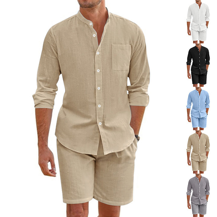 Herren lässiges Sommer-Hemd mit Shorts Set Echoarchiv