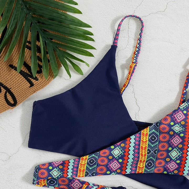 Damen Triangel-Bikini-Set mit modischem Wickel-Design Echo Archiv