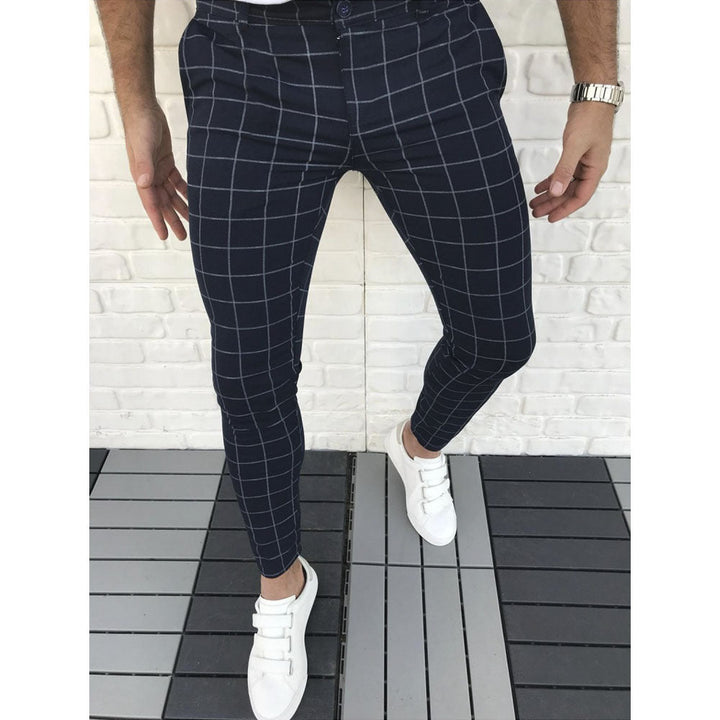 Herren Karierte Anzughose im Slim Fit Stil Echoarchiv