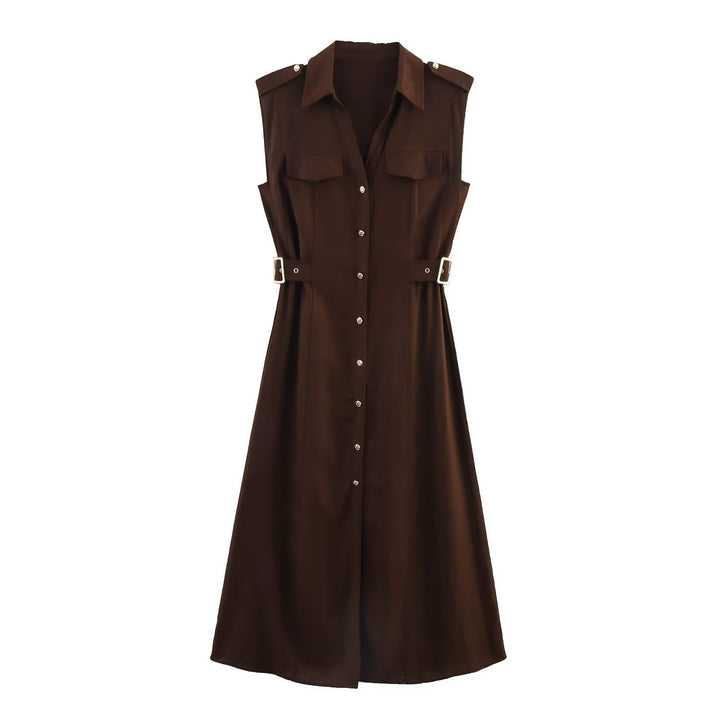 Damen Hemdblusenkleid mit praktischen Taschen und modischem Taillengürtel Echo Archiv