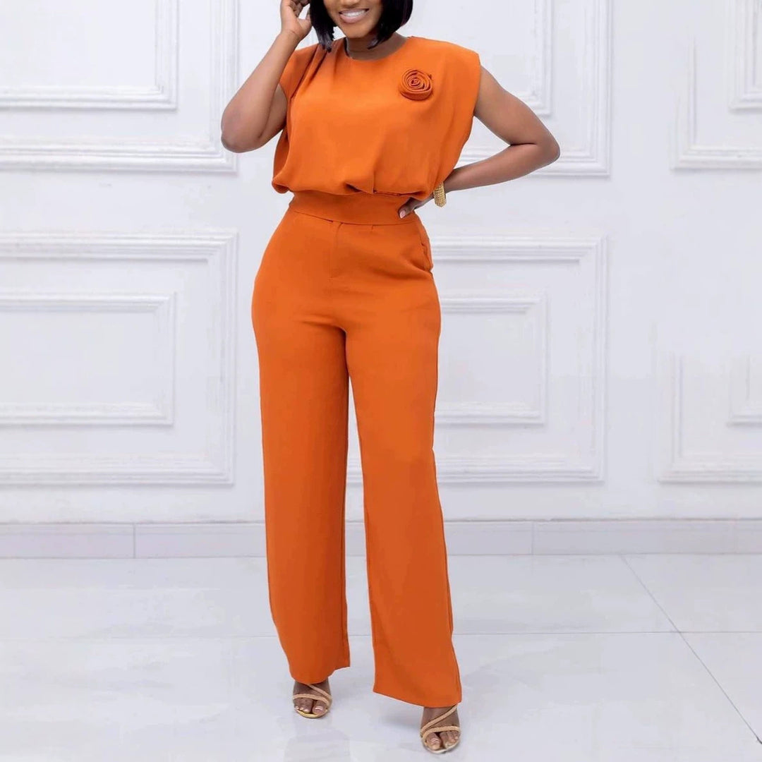 Damen eleganter All-in-One-Jumpsuit mit floralem Detail Echo Archiv