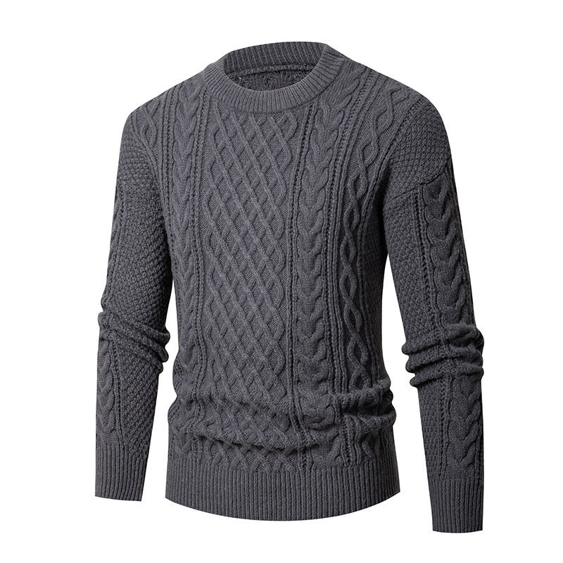 Herren Grobstrickpullover mit modischem Zopfmuster Echoarchiv