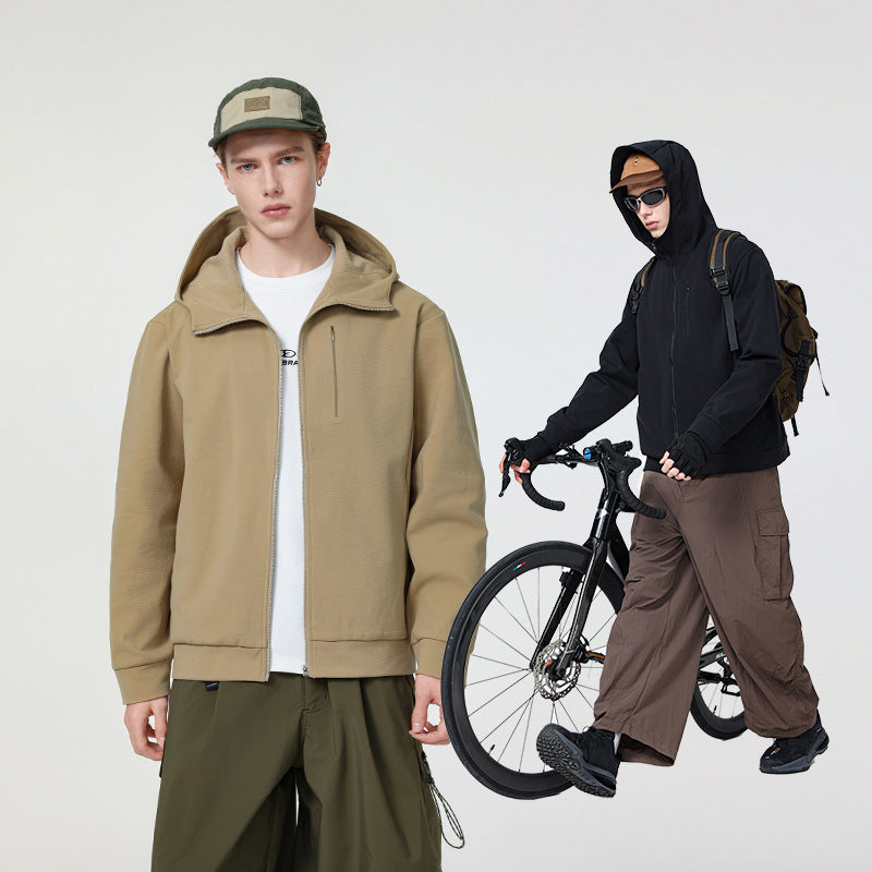 Herren Kapuzen-Softshelljacke mit Reißverschluss‑Brusttasche, geripptem Saum und Relaxed‑Fit Echo Archiv