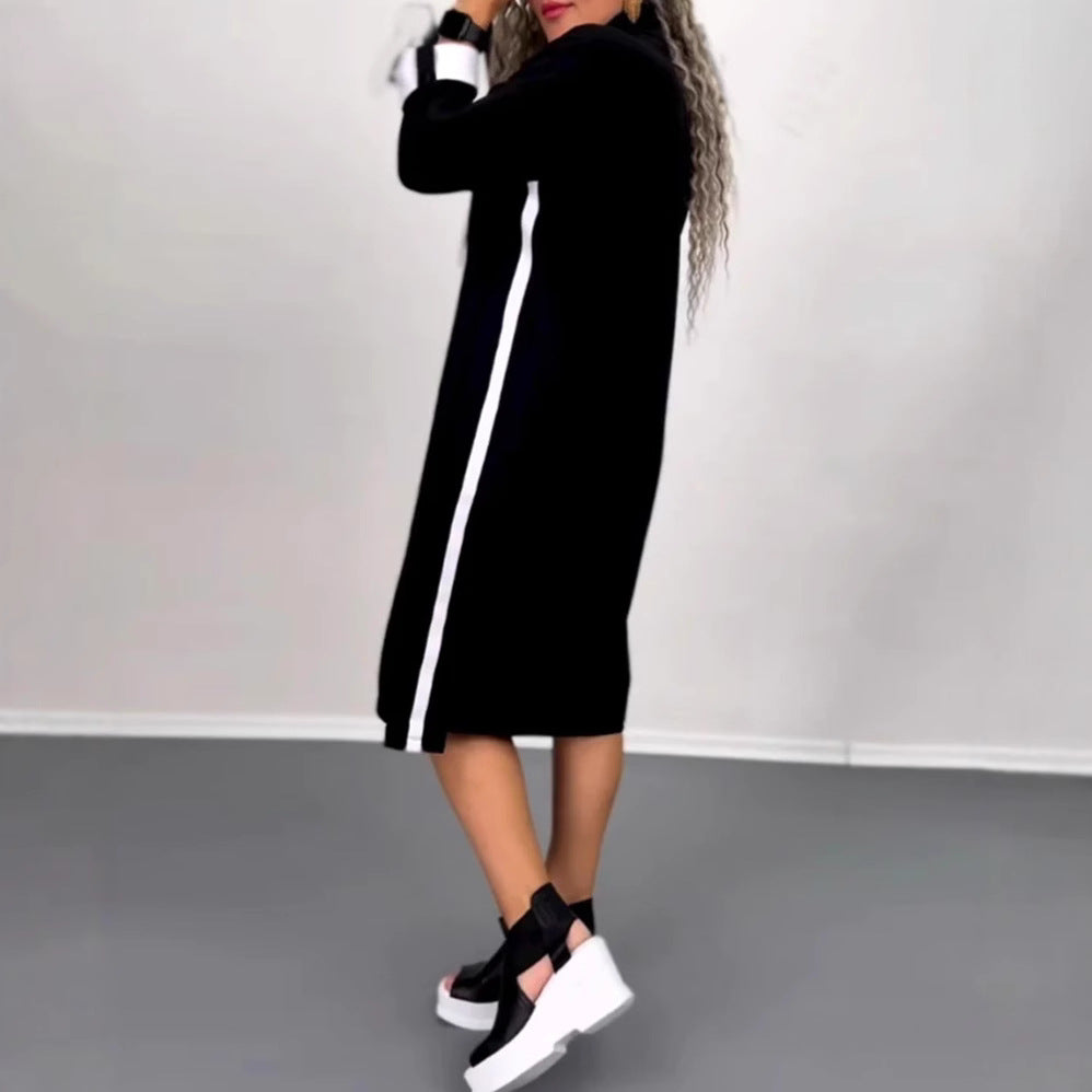 Damen nan Hoodie-Midikleid mit Kapuze, Kordelzug und krempelbaren Manschetten Echo Archiv