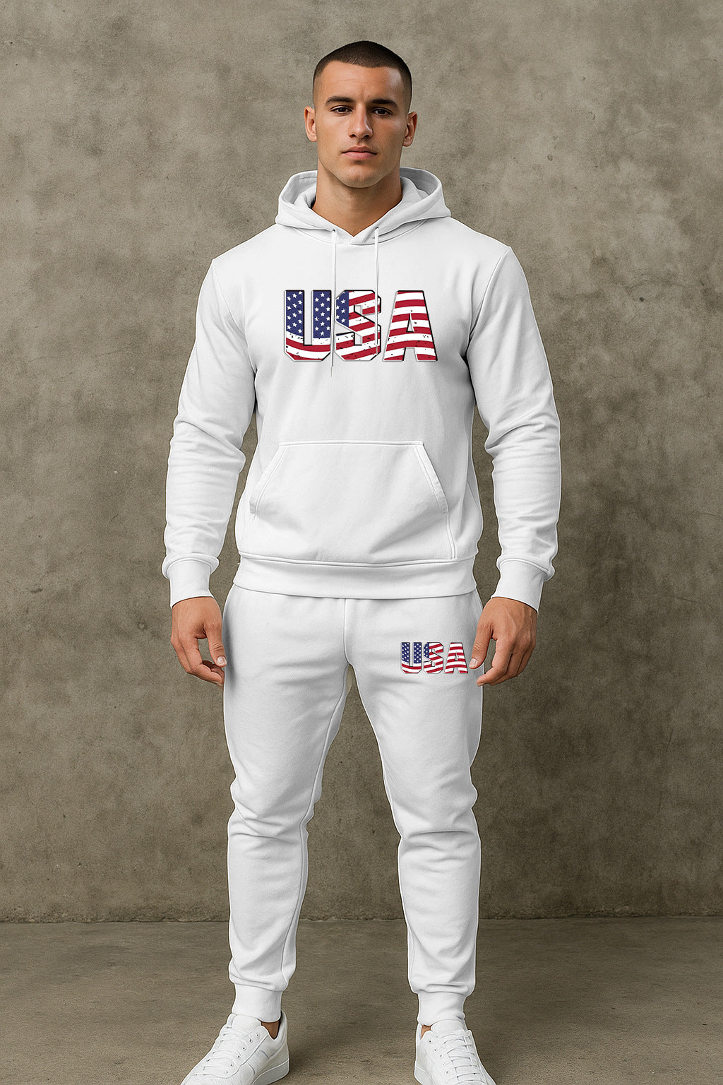 Herren Trendiger Hoodie- und Jogginghose Set Echoarchiv