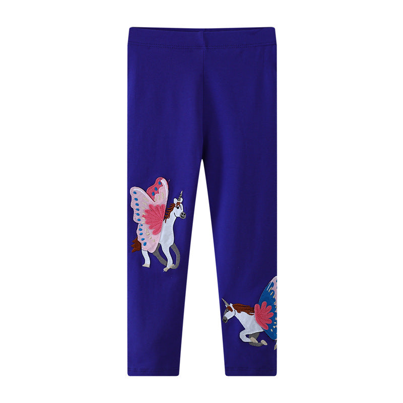 Mädchen Leggings mit zauberhaften Einhorn- und Schmetterlingsapplikationen Echo Archiv