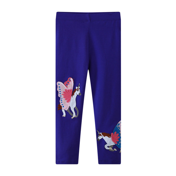 Mädchen Leggings mit zauberhaften Einhorn- und Schmetterlingsapplikationen Echo Archiv