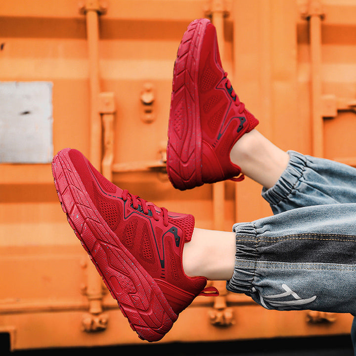 Unisex gedämpfter Plateausneaker mit atmungsaktivem Strickoberteil und gepolsterter Hohlkammersohle – Norré