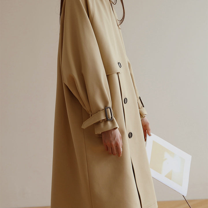 Damen Midi-Oversize Trenchcoat mit Sturmklappe und verstellbaren Manschetten Echo Archiv