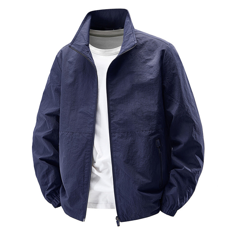 Herren Leichte Wind- und wasserabweisende Freizeitjacke mit Stehkragen und Reißverschlusstaschen Echo Archiv