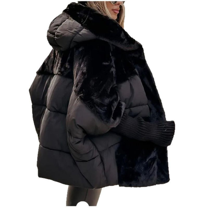Damen nan gesteppte Kurzjacke mit Teddyfell-Einsätzen, Kapuze und integrierten Rippbündchen Echo Archiv