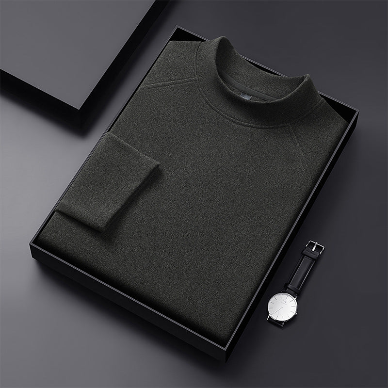 Herren Premium-Mockneck-Pullover aus feinem Woll-Mix mit Raglanärmeln Echo Archiv