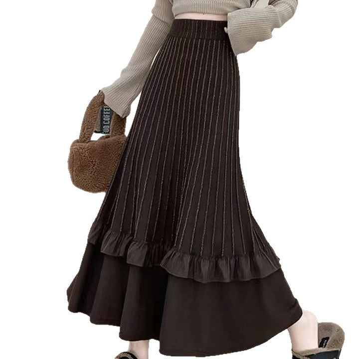 Damen Eleganter Maxi-Rock mit Volant und strukturiertem Design Echo Archiv