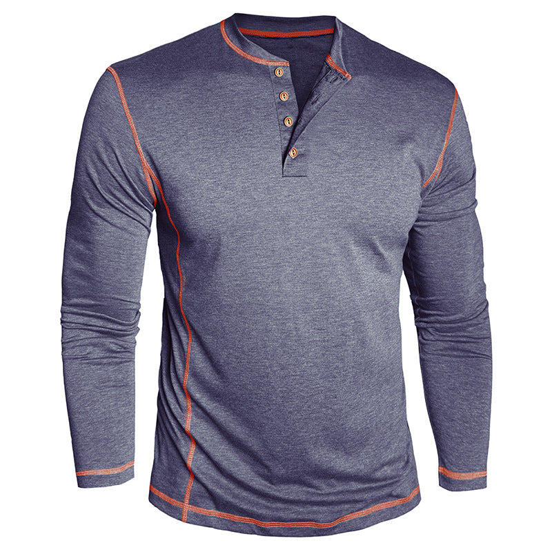 Herren Elegantes Langarmshirt mit Knopfleiste Echoarchiv