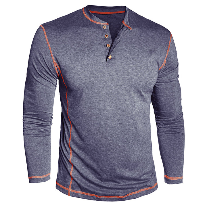 Herren Elegantes Langarmshirt mit Knopfleiste Echoarchiv