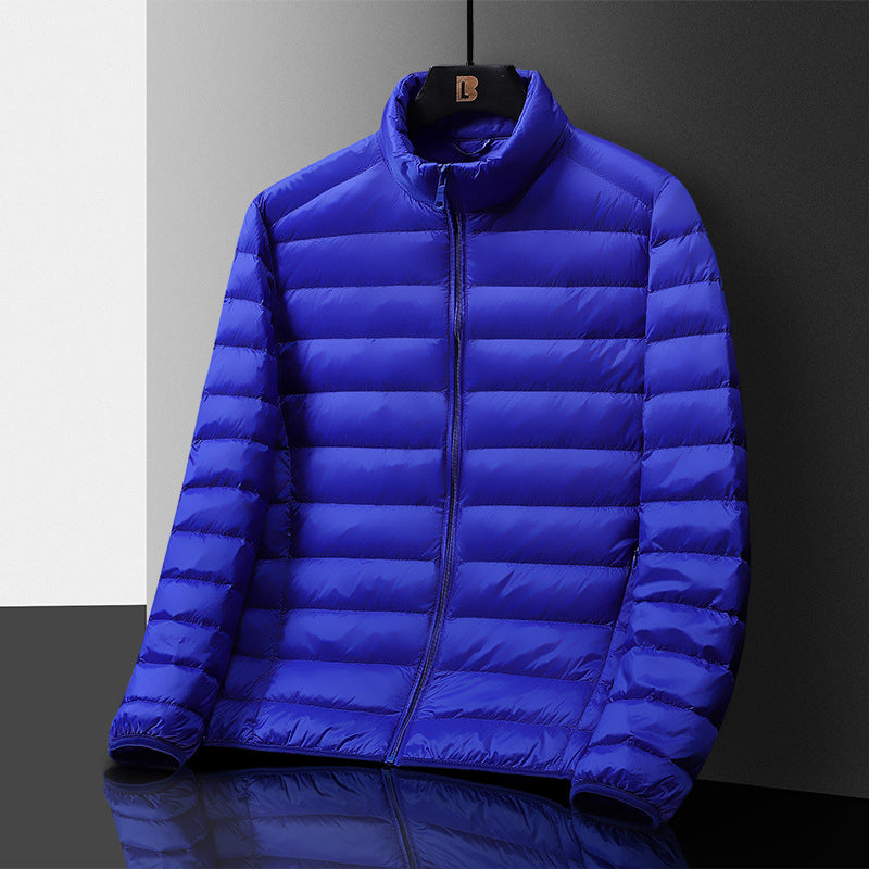 Herren Ultraleichte gesteppte Daunenimitat‑Steppjacke mit Stehkragen und Packfunktion Echo Archiv