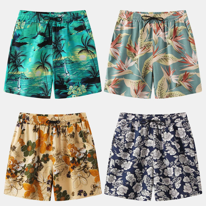 Herren Badeshorts mit floralem Motiven und elastischem Bund Echoarchiv