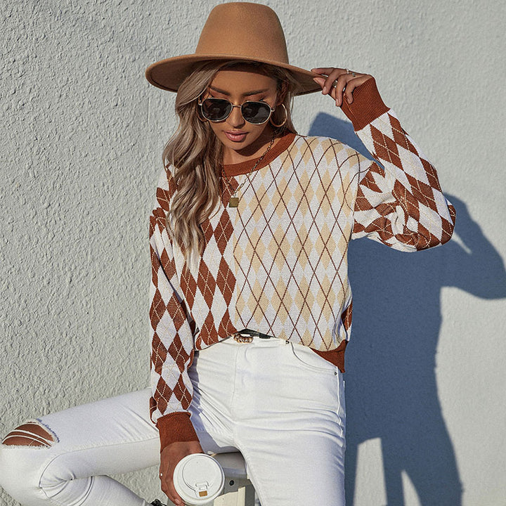 Damen Gemusterter Pullover im Rautenmuster Echo Archiv