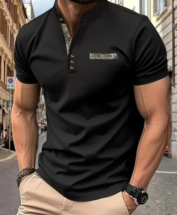 Herren elegante Kurzarmbluse Echoarchiv