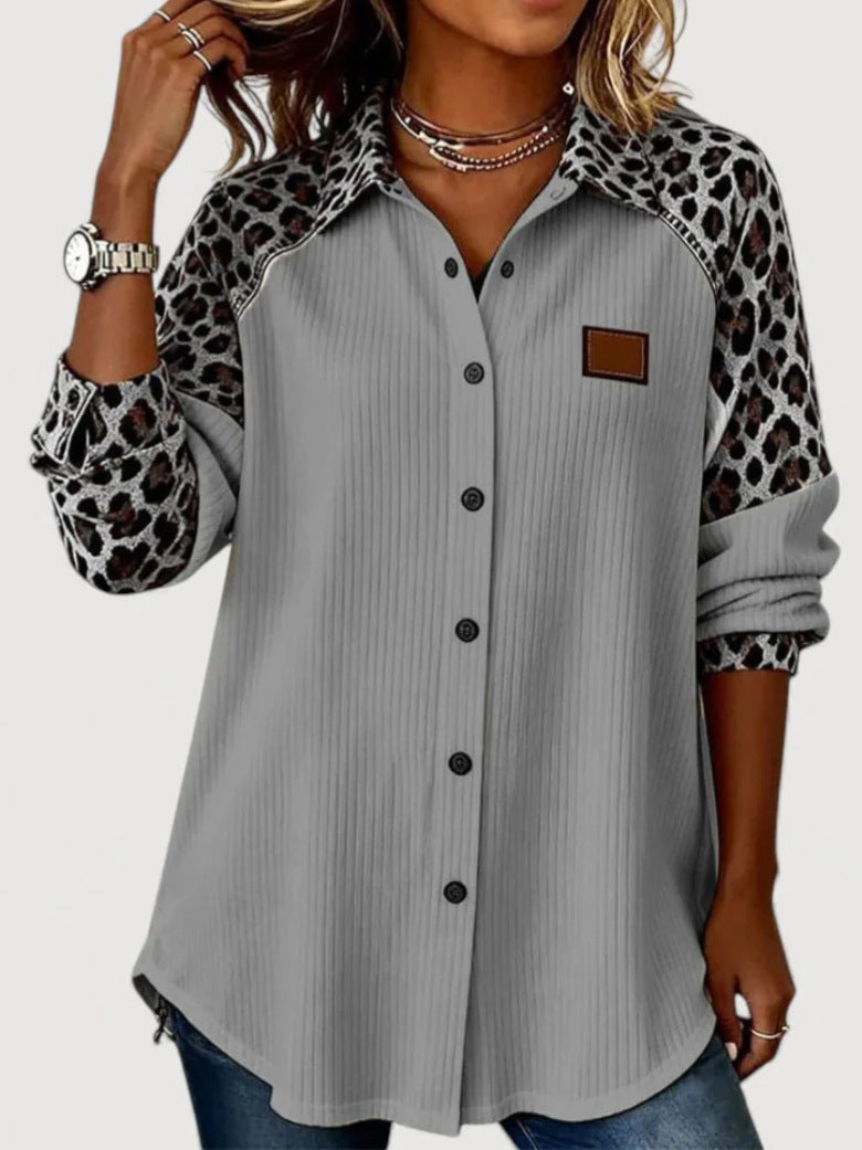 Damen Modisches Langarmshirt mit Animal-Print – Avérine